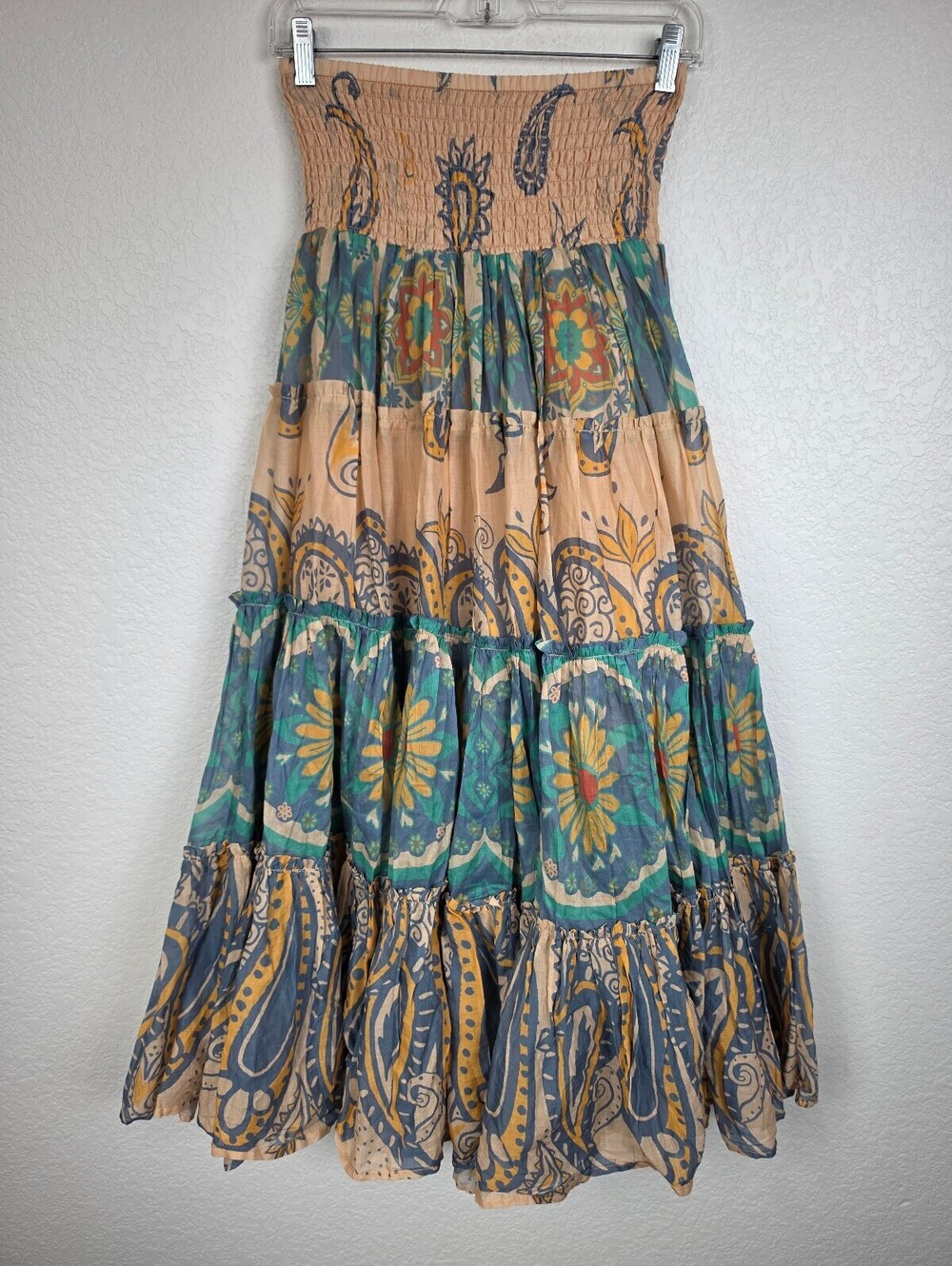 Free People Strapless Tiered Convertible Skirt Dress XS